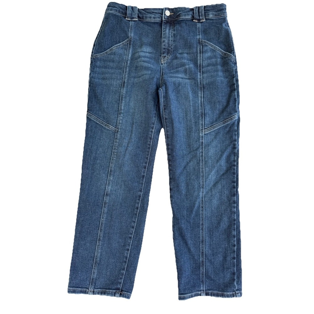 KanCan Jeans Womens 10 Blue Dark Wash High‎ Rise Front Seam Ankle Stretch